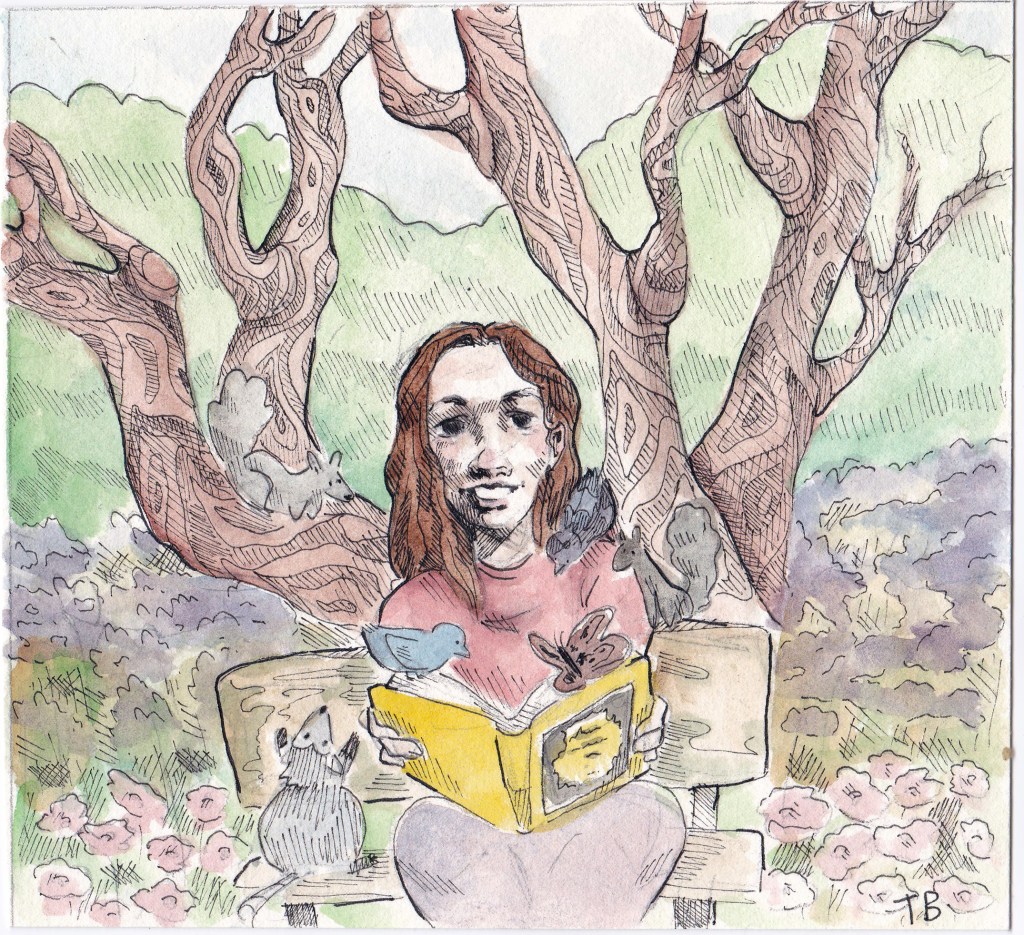 Watercolor sketch of The Humane Gardener